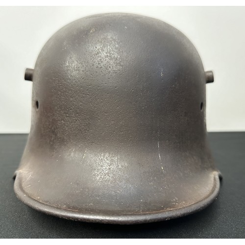 9131 - WW1 Imperial German M16 Helmet Shell, no liner or chinstrap. Dent to top from either demilitarizatio... 