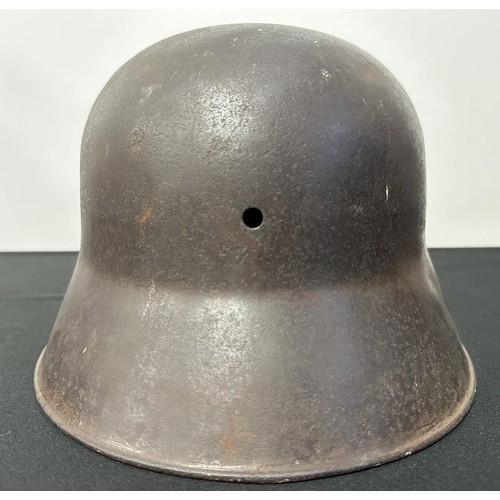 9131 - WW1 Imperial German M16 Helmet Shell, no liner or chinstrap. Dent to top from either demilitarizatio... 