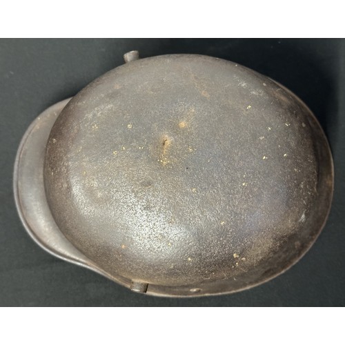 9131 - WW1 Imperial German M16 Helmet Shell, no liner or chinstrap. Dent to top from either demilitarizatio... 