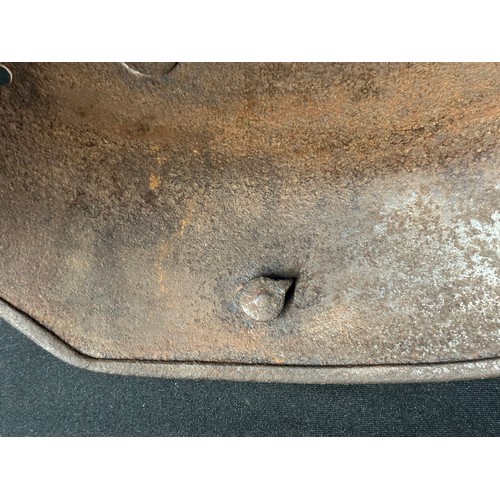 9131 - WW1 Imperial German M16 Helmet Shell, no liner or chinstrap. Dent to top from either demilitarizatio... 