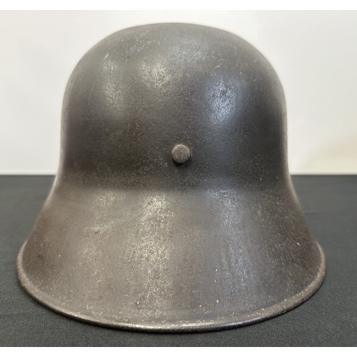 9132 - WW1 Imperial German M16 Helmet Shell complete with original very rare light tan thin cotton camoufla... 