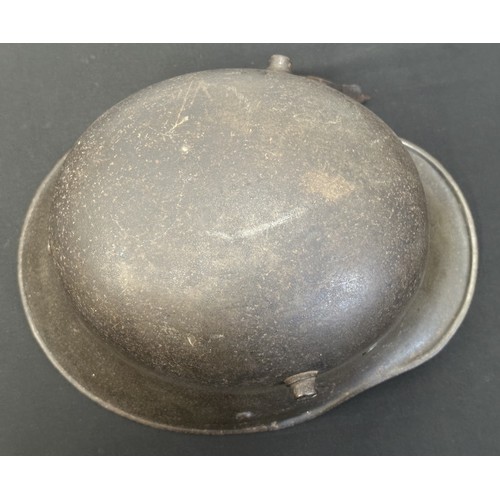 9132 - WW1 Imperial German M16 Helmet Shell complete with original very rare light tan thin cotton camoufla... 