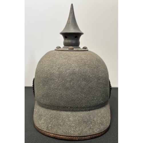 9135 - WW1 Imperial German Wurtemberg Ersatz Pickelhaube Helmet. Complete with all original fittings, inclu... 