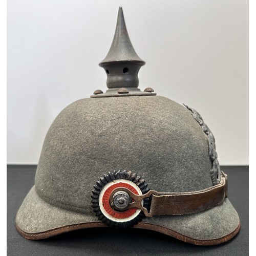 9135 - WW1 Imperial German Wurtemberg Ersatz Pickelhaube Helmet. Complete with all original fittings, inclu... 