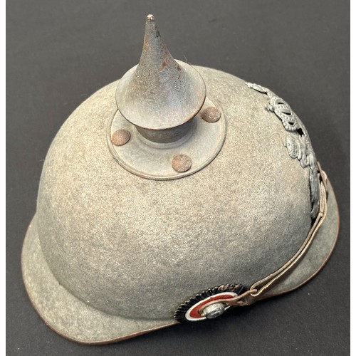 9135 - WW1 Imperial German Wurtemberg Ersatz Pickelhaube Helmet. Complete with all original fittings, inclu... 