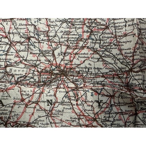 9138 - WW2 British RAF Silk Escape Map of Germany. Code letter A. Single Sided Map.