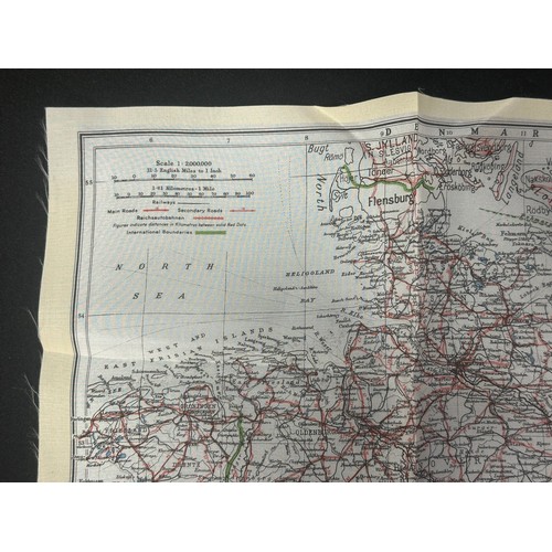 9139 - WW2 British RAF Silk Escape Map of Germany. Code letter A. Single Sided Map.