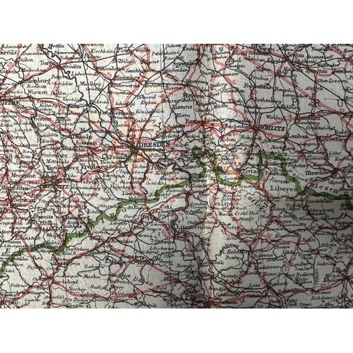 9139 - WW2 British RAF Silk Escape Map of Germany. Code letter A. Single Sided Map.