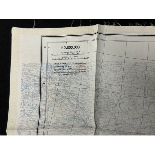 9146 - WW2 British RAF Silk Escape Map of France double sided code letter C/D.