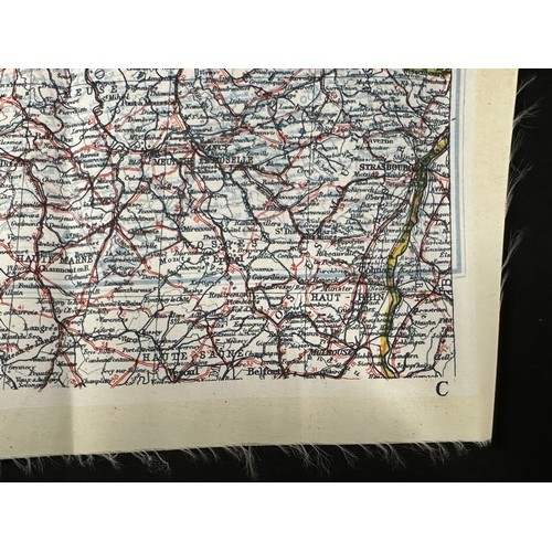 9147 - WW2 British RAF Silk Escape Map of France double sided code letter C/D.