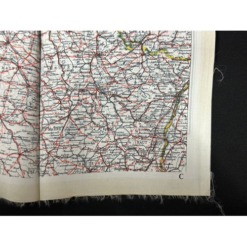 9148 - WW2 British RAF Silk Escape Map of France double sided code letter C/D.