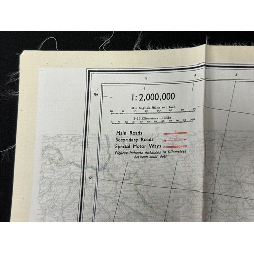 9148 - WW2 British RAF Silk Escape Map of France double sided code letter C/D.