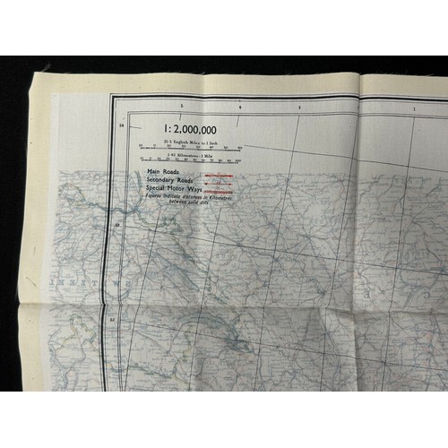 9149 - WW2 British RAF Silk Escape Map of France double sided code letter C/D.