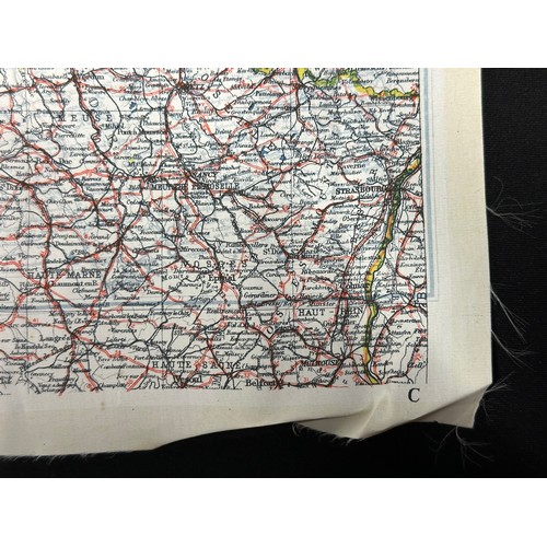 9149 - WW2 British RAF Silk Escape Map of France double sided code letter C/D.