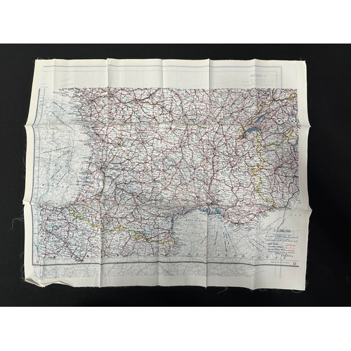 9149 - WW2 British RAF Silk Escape Map of France double sided code letter C/D.