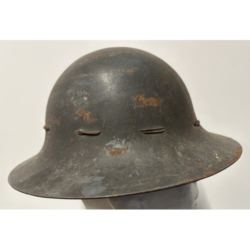 9152 - WW2 British Home Front Fire Watchers Steel Helmet. Original paint. Size 