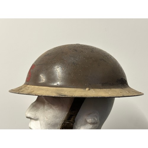 9153 - WW2 British Home Front Fire Service Helmet. Original paint. Complete with web chinstrap. Liner maker... 