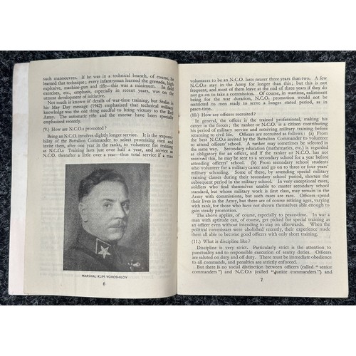 9165 - WW2 British paperwork about the Red Army: Booklet 1943 