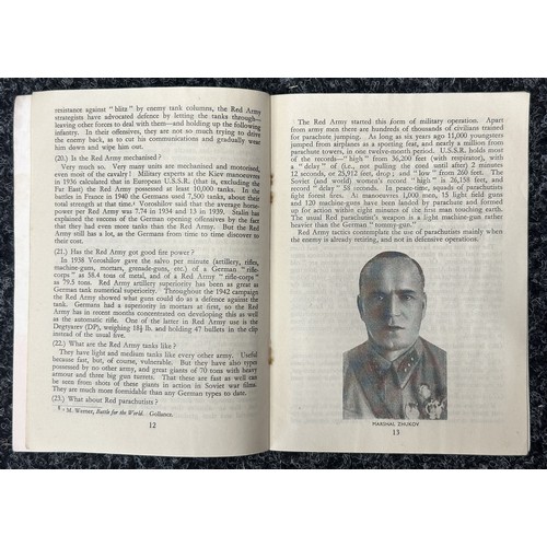 9165 - WW2 British paperwork about the Red Army: Booklet 1943 