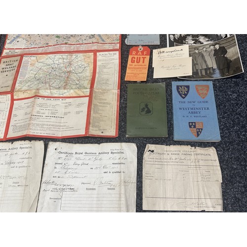 9167 - WW2 British Paperwork collection comprising of: US Army Short Guide to Great Britain Booklet: Britis... 