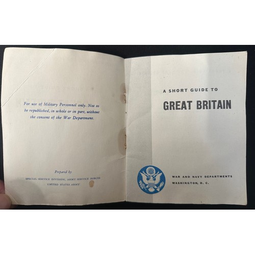 9167 - WW2 British Paperwork collection comprising of: US Army Short Guide to Great Britain Booklet: Britis... 