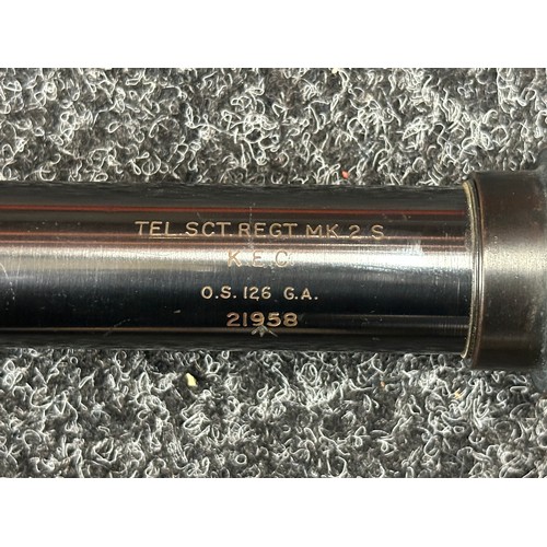 9168 - WW2 pattern British Telescope, Scout Regiments MK2S by K.E.C, OS 126 GA. Serial number 21958 along w... 