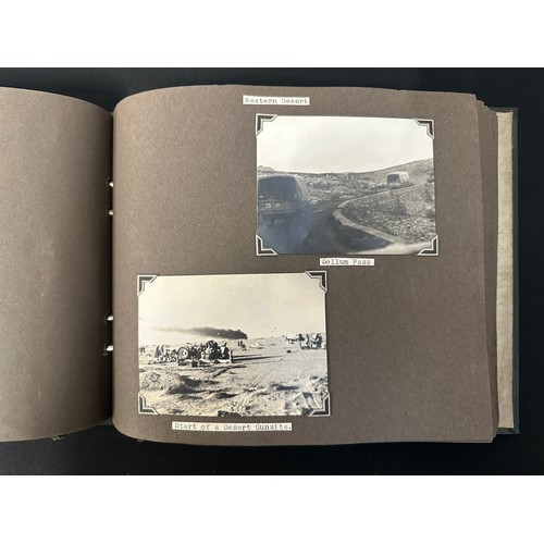 9171 - WW2 British 8th Army Desert Rats Royal Artillery AA Unit Photo Album showing service in the Western ... 