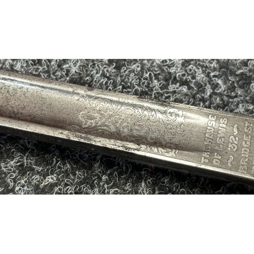 9174 - WW2 British officers 1897 Pattern Sword with fullered single edged blade with GRVI and 