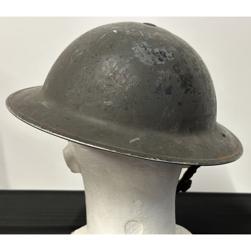 9177 - WW2 British Home Front National Fire Service Steel Helmet. NFS Decal to front along with rare factor... 