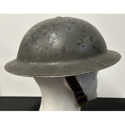 9177 - WW2 British Home Front National Fire Service Steel Helmet. NFS Decal to front along with rare factor... 