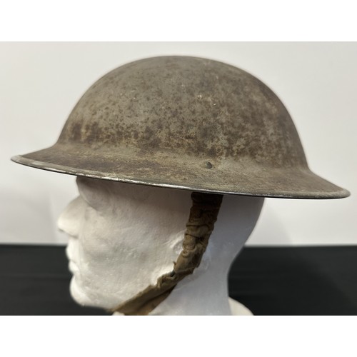 9178 - WW2 British MKII Steel Helmet. Unknown insignia painted to the front. Initials painted inside the ri... 