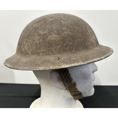 9178 - WW2 British MKII Steel Helmet. Unknown insignia painted to the front. Initials painted inside the ri... 