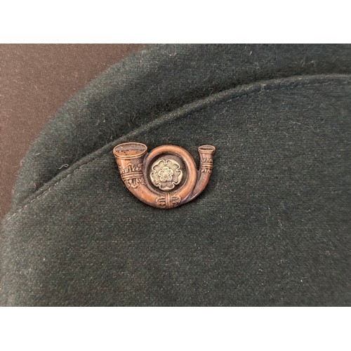 9179 - WW2 British Kings Own Yorkshire Light Infantry Officers Coloured Field Service Cap in green wool wit... 