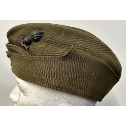 9180 - WW2 British Royal Artillery Officers Field Service Cap complete with officers bronze Flaming Grenade... 