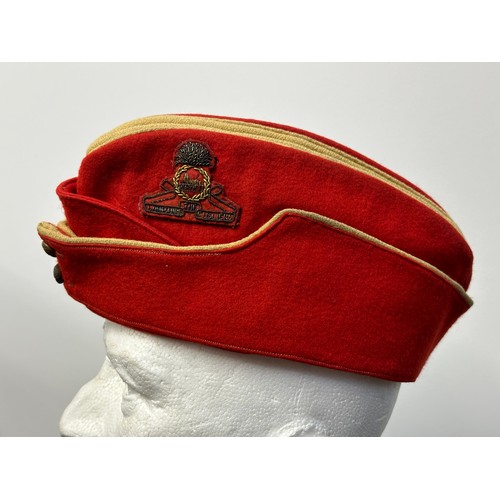 9183 - WW2 British Lancashire Fusiliers Coloured Field Service Cap with embroidered wire bullion cap badge.... 