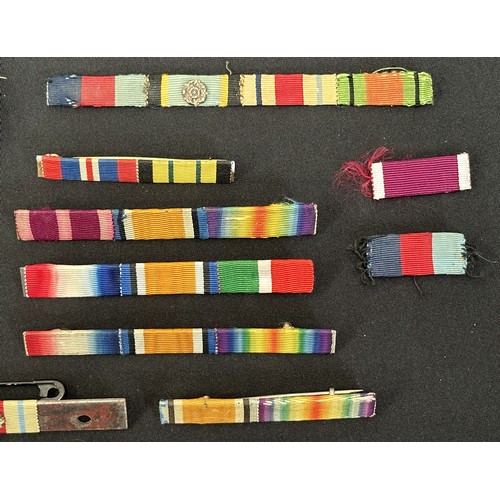 9194 - WW2 British Ribbon Bar Collection comprising of WW2 and some WW1 bars plus one US bar. Most are unif... 