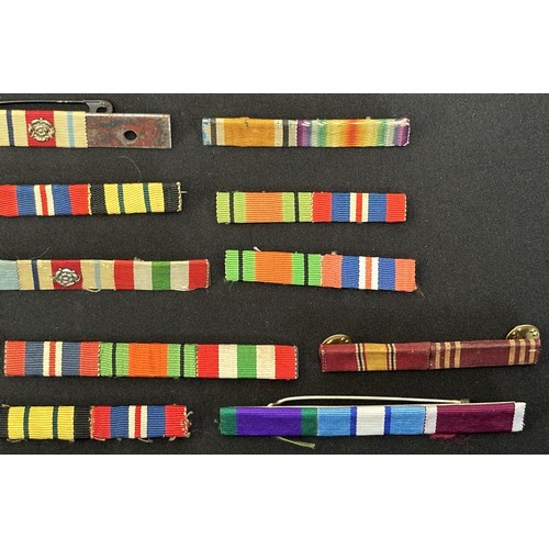 9194 - WW2 British Ribbon Bar Collection comprising of WW2 and some WW1 bars plus one US bar. Most are unif... 