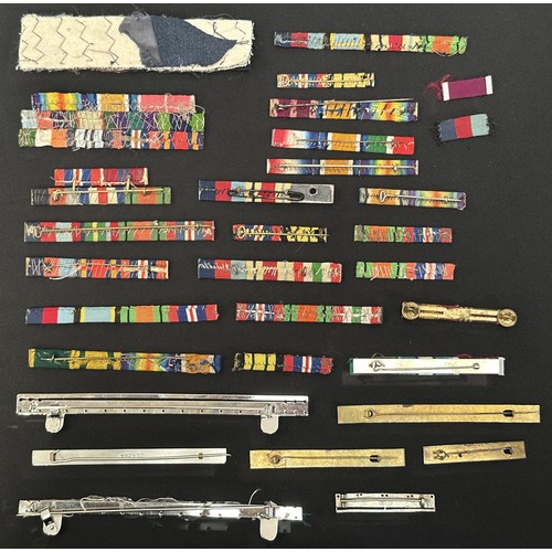 9194 - WW2 British Ribbon Bar Collection comprising of WW2 and some WW1 bars plus one US bar. Most are unif... 