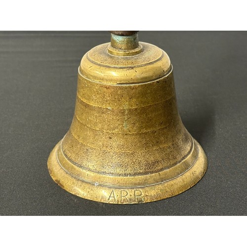 9199 - WW2 British Home Front Air Raid Precautions ARP Wardens Brass Handbell. ARP marked on rim. Maker mar... 