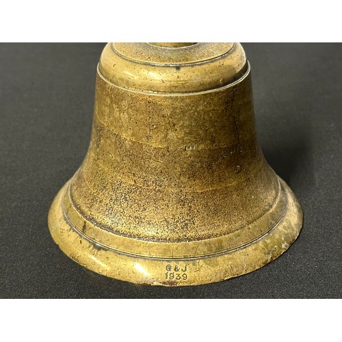 9199 - WW2 British Home Front Air Raid Precautions ARP Wardens Brass Handbell. ARP marked on rim. Maker mar... 