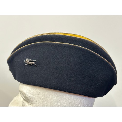 9202 - WW2 British Kings Own Officers Coloured Field Service Cap in Torin style with silver & enamel Rose t... 