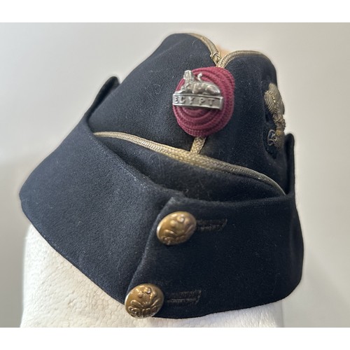 9204 - WW2 British Prince of Wales Regt Coloured Field Service Cap. Wire Bullion Prince of Wales Feathers C... 