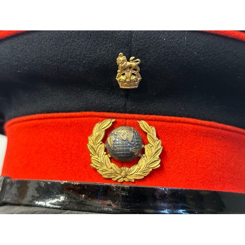 9207 - WW2 British Royal Marines Officers Dress Uniform Cap. Kings Crown Cap badge and buttons. Maker marke... 