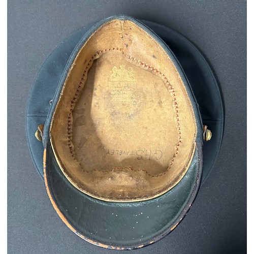 9208 - British Kings Own Yorkshire Light Infantry Officers Full Dress Cap. Pre war made. Maker marked for 