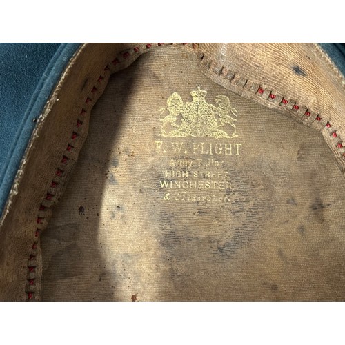 9208 - British Kings Own Yorkshire Light Infantry Officers Full Dress Cap. Pre war made. Maker marked for 