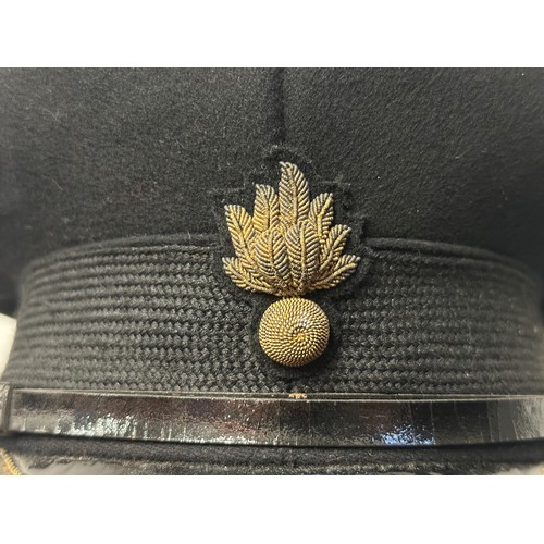 9211 - WW2 British Grenadier Guards Officers Field Rank Dress Uniform Cap with Gilt Wire Bullion Badge to f... 