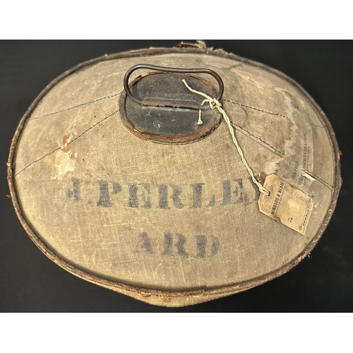 9212 - British Army Pre War Officers Tropical Pith Helmet and original Indian made tin with canvas covered ... 