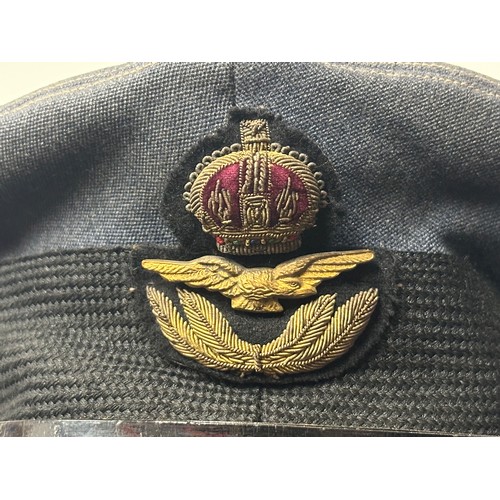 9213 - WW2 British RAF Officers Service Dress Cap. No makers mark or size marking. Pre war quality with con... 