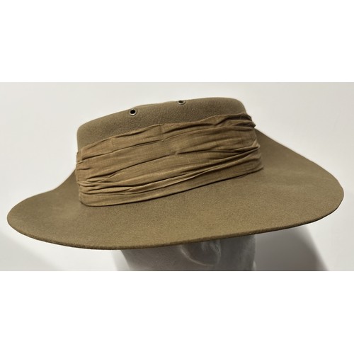 9214 - WW2 British Bush Hat with 26th Indian Infantry Division machine woven formation sign to side of hat.... 