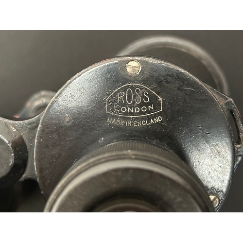 9218 - WW2 British 10x50 Stepsack Binoculars by Ross of London. Serial number 139851. No case or neck strap... 